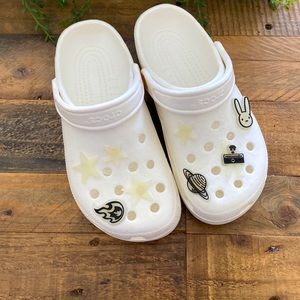 J Balivin glow in the dark crocs white NEW women’s size 6